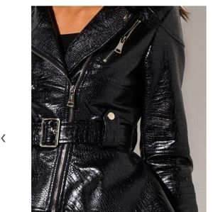 Azalea Wang p Plum black belted jacket